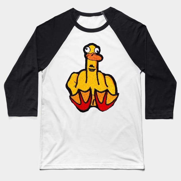 Funny Duck Middle Finger Baseball T-Shirt by  The best hard hat stickers 